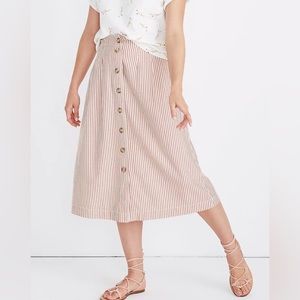 Madewell Patio Button Front Midi Skirt